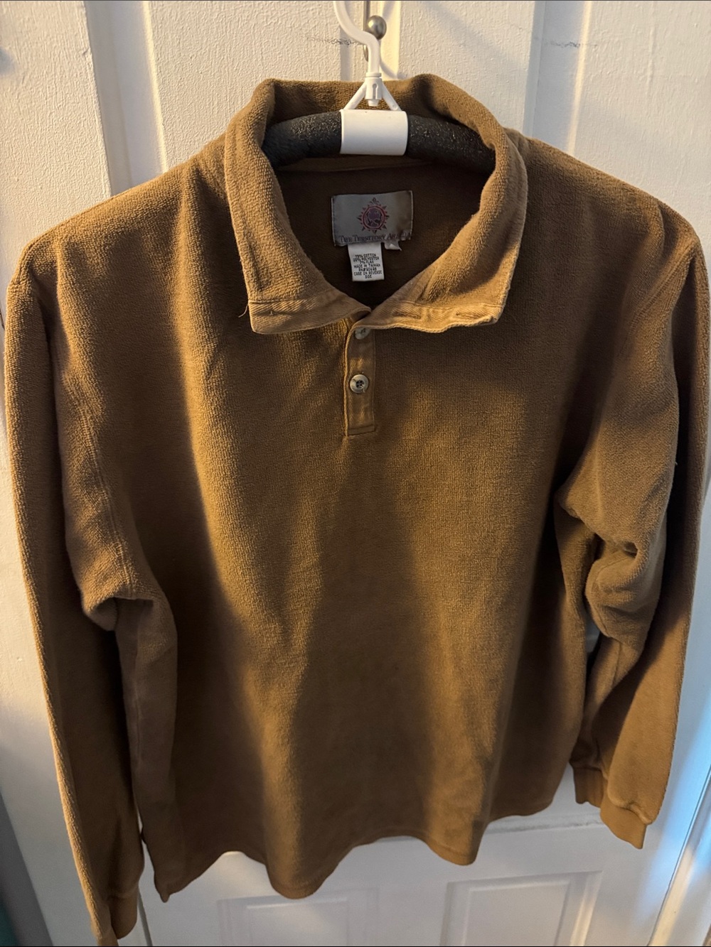 Men's XL The Territory Ahead Vintage Brown Fleece Pullover Long-Sleeve Sweathirt